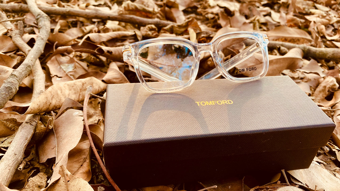Premium Tom Ford Clear Crystal Optical Frames with Original Velvet Case & Box