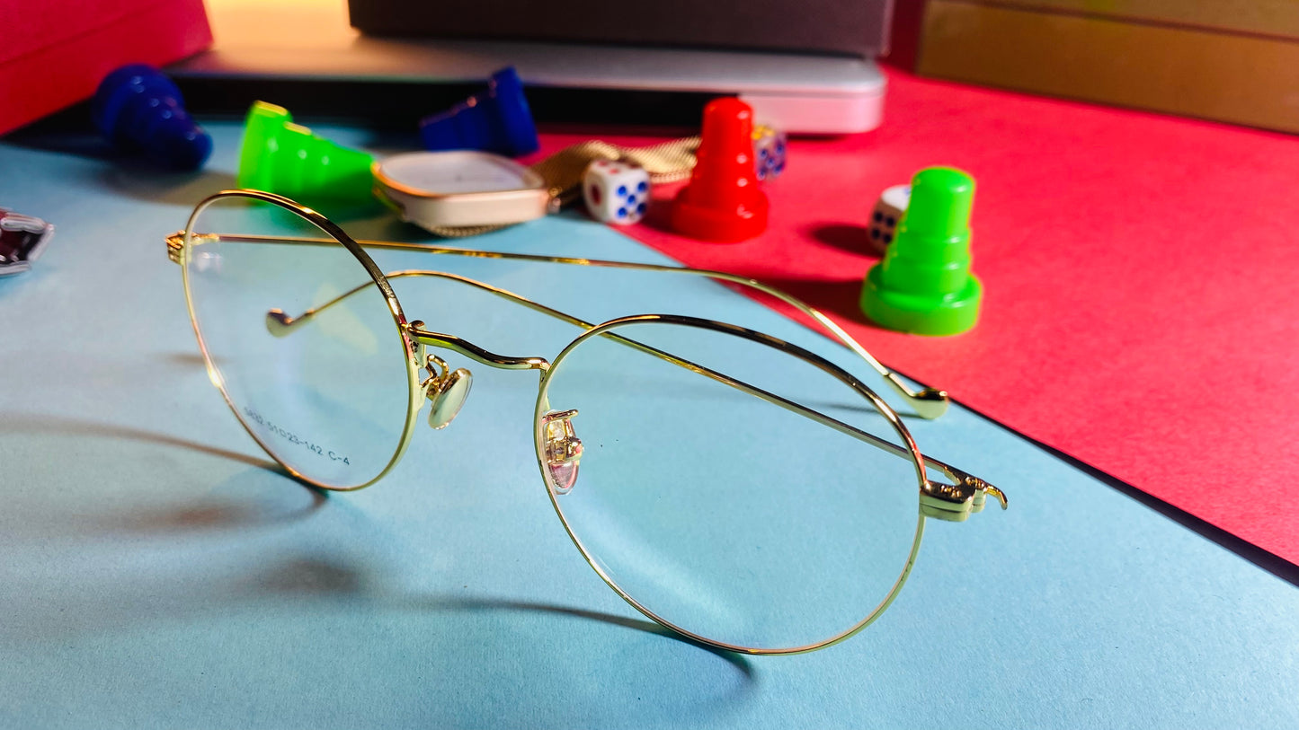Classic Round Gold Metal Eyeglasses