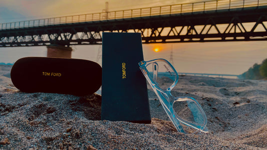 Premium Tom Ford Clear Crystal Optical Frames with Original Velvet Case & Box