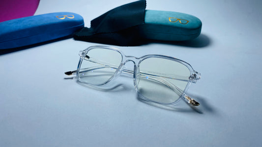 Premium Anti-Blue Light "Crystal Collection" – Trendy Unisex Square Frames (Model-BB01)