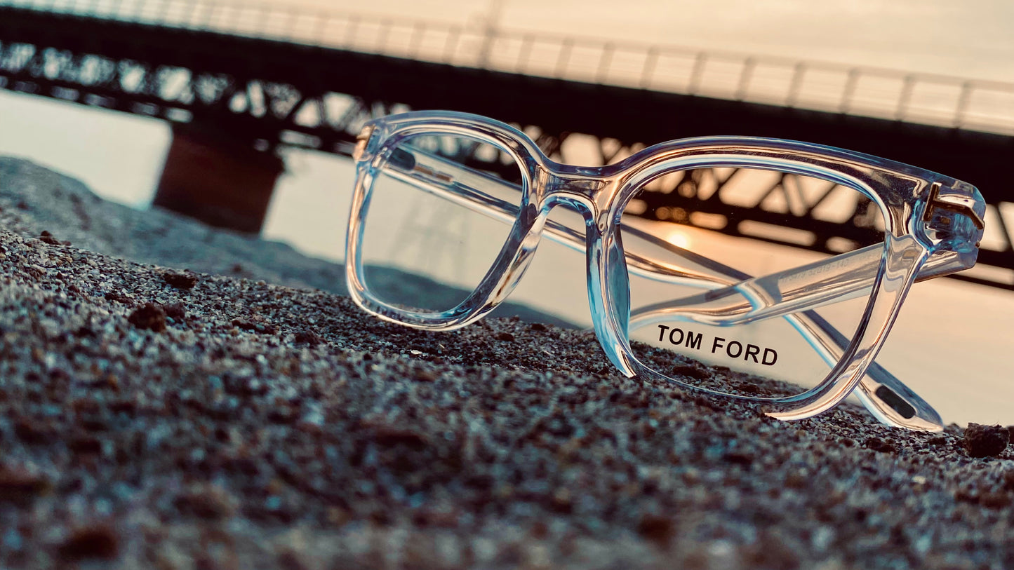 Premium Tom Ford Clear Crystal Optical Frames with Original Velvet Case & Box