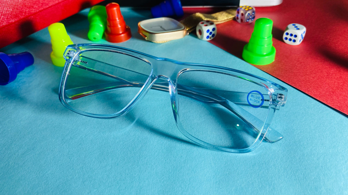 Crystal Clear Square Blue Light Blocking Glasses – Modern Transparent Unisex Computer Frames