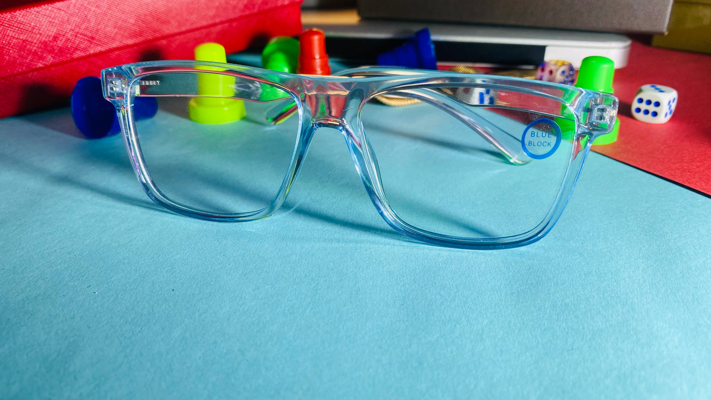 Crystal Clear Square Blue Light Blocking Glasses – Modern Transparent Unisex Computer Frames