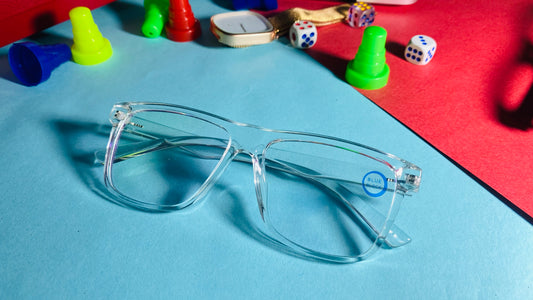 Crystal Clear Square Blue Light Blocking Glasses – Modern Transparent Unisex Computer Frames