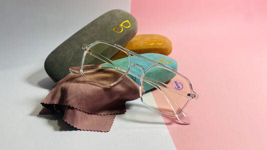 The Visionary" Double-Bridge Square Anti-Blue Light Glasses