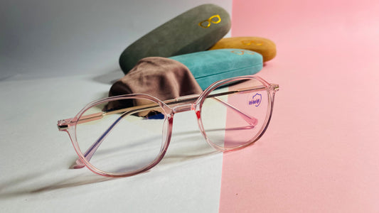 Pink Transparent Anti-Blue Ray Glasses For Women