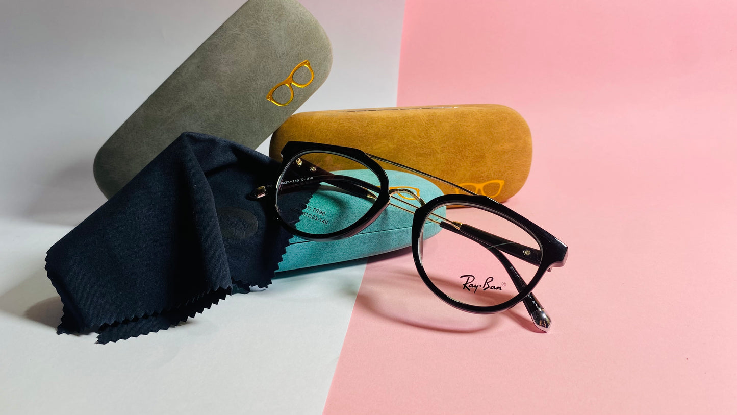 Ray-Ban Black & Gold Acetate Eyeglasses