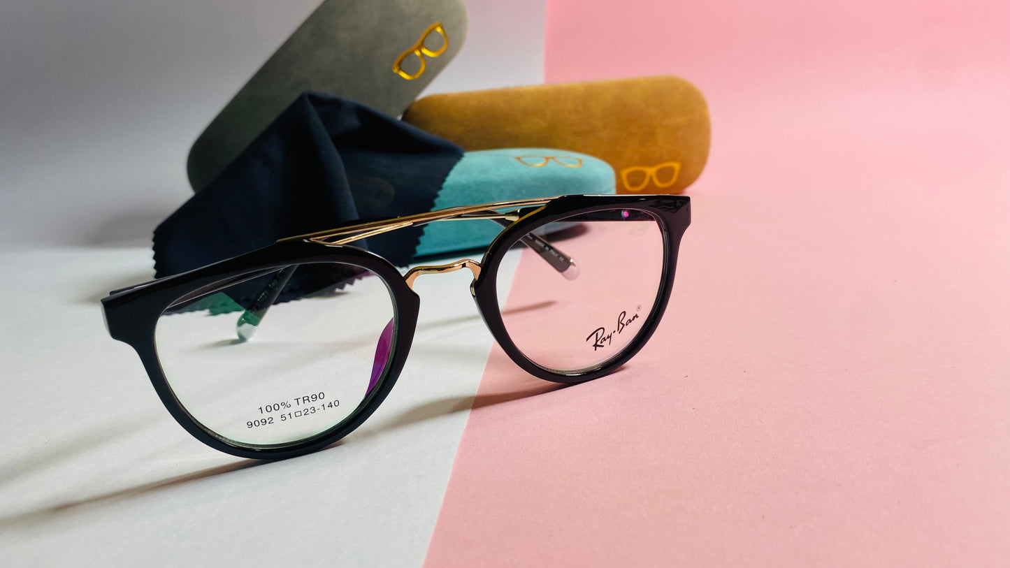 Ray-Ban Black & Gold Acetate Eyeglasses